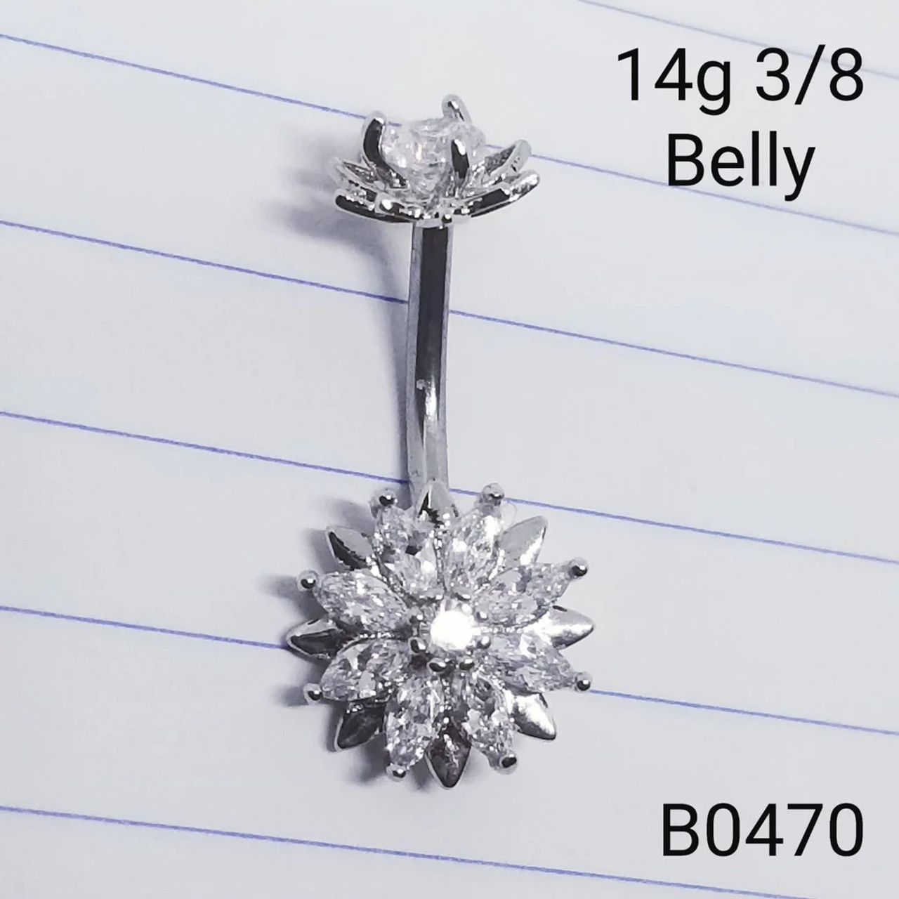 Universal Non Dangle Cluster Belly Ring - 1 Piece - Rebel Bod