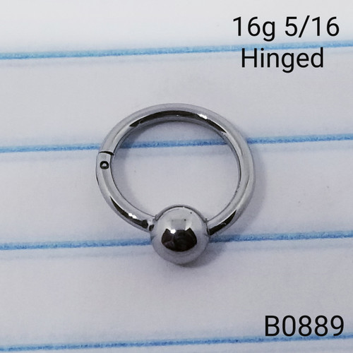 16g Silver Hinged CBR Hoop Seamless Ring 5/16