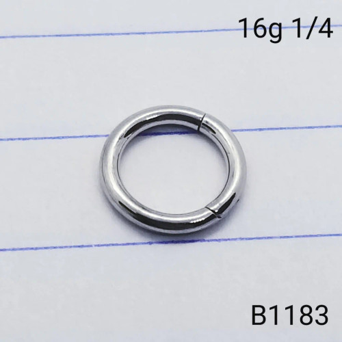 16g Stainless 1/4 Hinged Hoop Seamless Ring