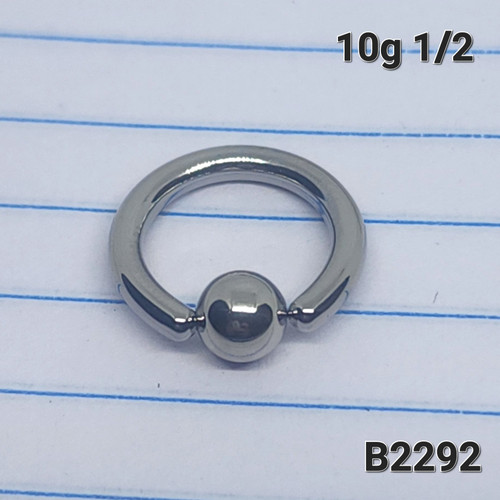 10g Silver 1/2 Captive Bead Ring BCR CBR Gauges