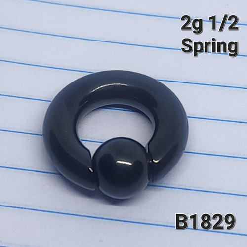 2g Black Spring 1/2 Captive Bead Ring BCR CBR Gauges