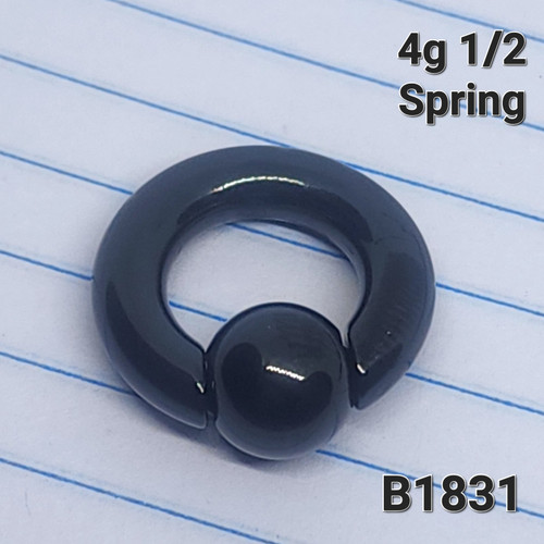 4g Black 1/2 Easy Captive Bead Ring BCR CBR Gauges B1831