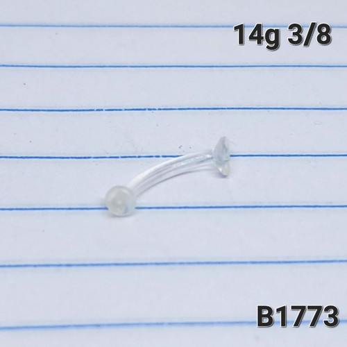 14g Retainer Curved Belly Ring Barbell 3/8