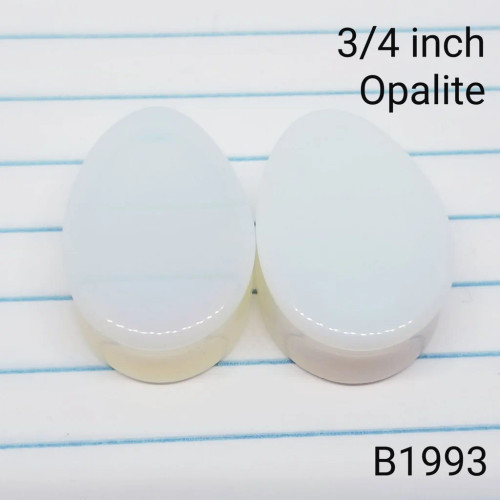 3/4 Inch Organic Opalite Stone Teardrop Plugs / Tunnels