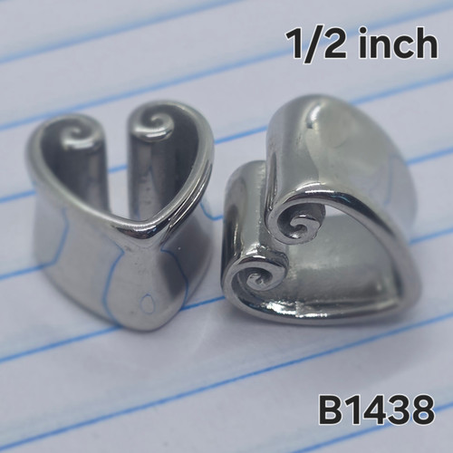 1/2 inch Stainless Heart Spreader Plugs Gauges B1438