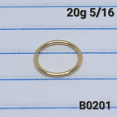 20g Gold Stainless Bend 5/16 Nose Hoop Ring B0201