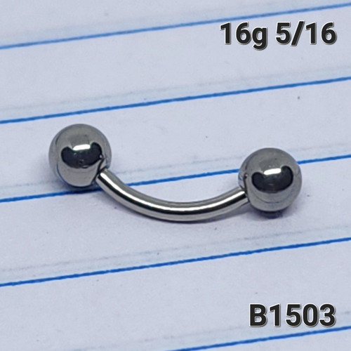 16g Surgical Eyebrow Curved Barbell Ring 5/16