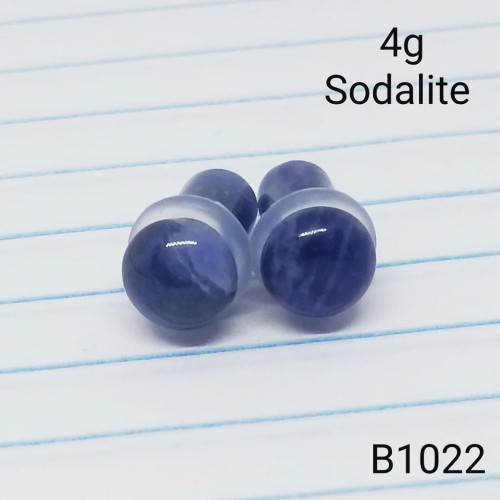 4g Organic Blue Sodalite Stone Plugs Tunnels Gauges B1022
