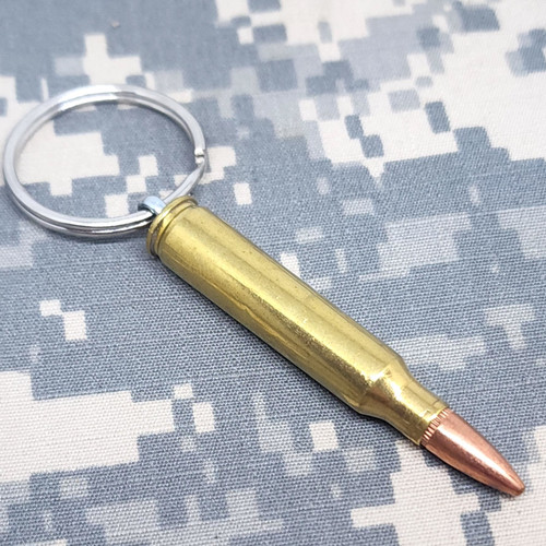 223 5.56 Caliber Recycled Brass Bullet Keychain