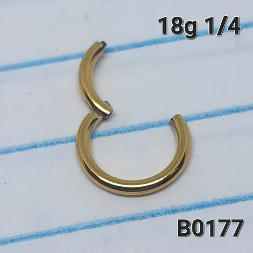 18g Gold 1/4 Hinged Hoop Seamless Ring