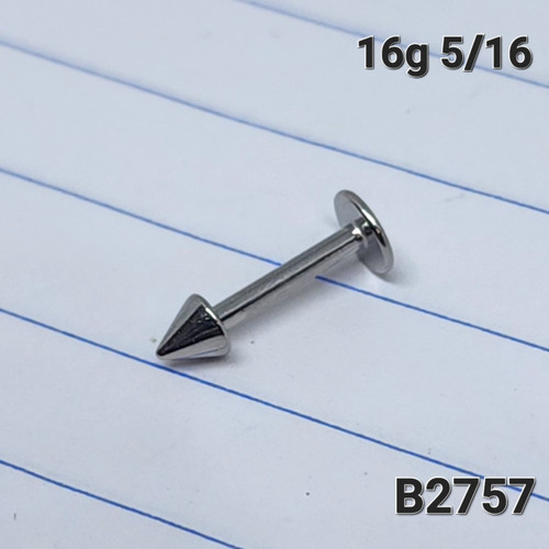 16g Surgical 3mm Spike 5/16 Labret Stud Ring