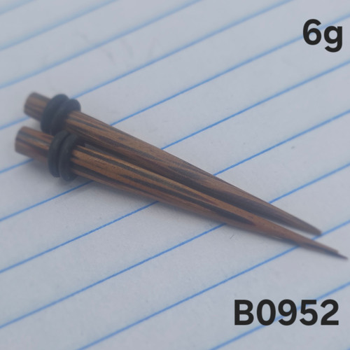 6g Palm Wood Straight Taper Gauges B0952 6g Palm Wood Straight Taper Gauges B0952