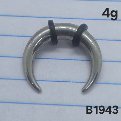 4g Silver Stainless Bull Pincher Taper Gauges B1943 4g Silver Stainless Bull Pincher Taper Gauges B1943