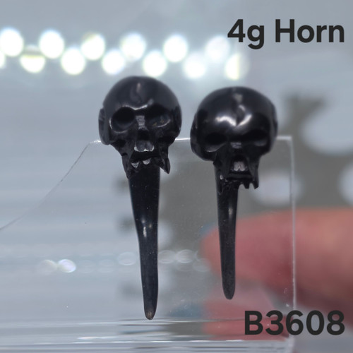 4g Skull Horn Tapers Hangers Plugs Gauges B3608