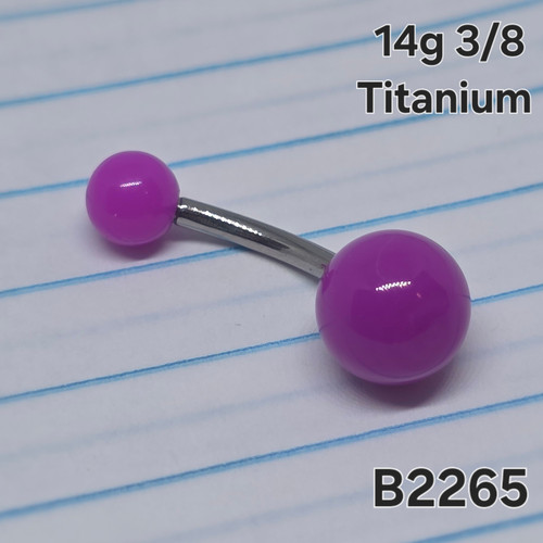 14g Titanium Purple Acrylic 3/8 Belly Ring B2265