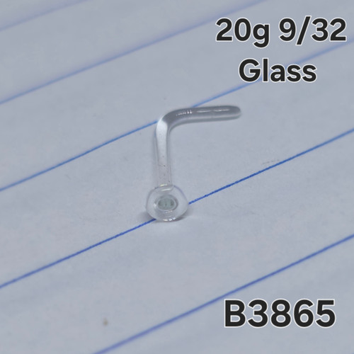 20g Glass Clear Nose L-Bend Retainer B3865