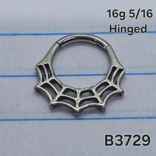 16g Titanium Spider Web 5/16 Hoop Seamless Ring B3729