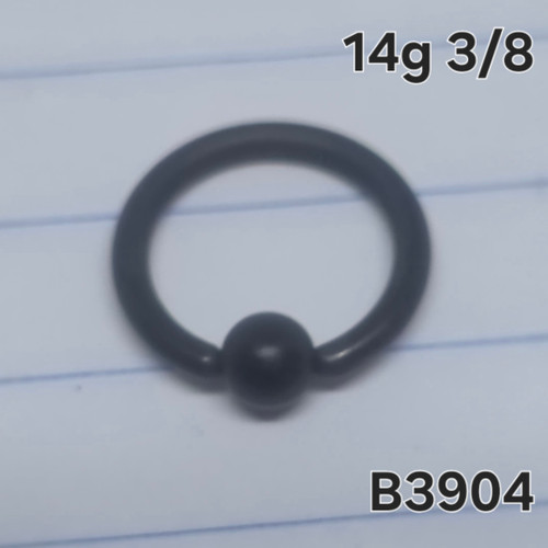 14g Black Matte 3/86 CBR/BCR Captive Ring B3904
