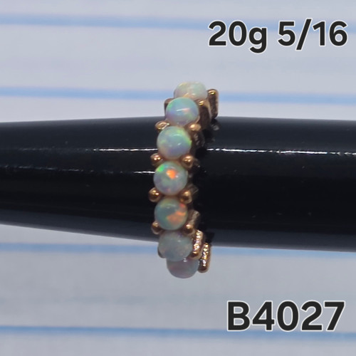 20g Rose Gold White Opal 5/16 Nose Hoop Ring B4027