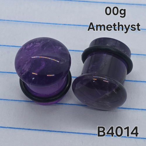 00g Organic Amethyst Plugs Tunnels Gauges B4014