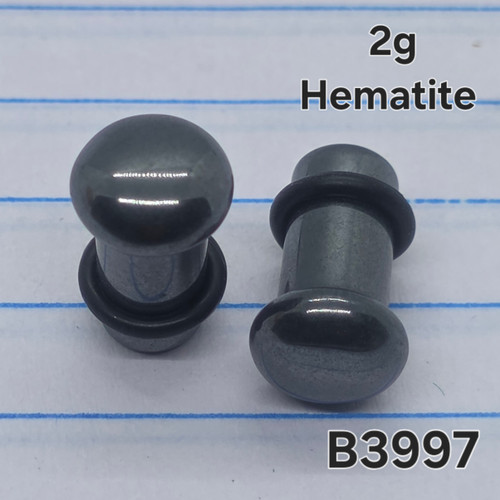 2g Organic Hematite Stone Plugs Tunnels Gauges B3997