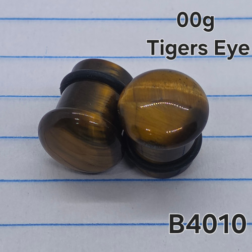 00g Organic Tigers Eye Plugs Tunnels Gauges B4010