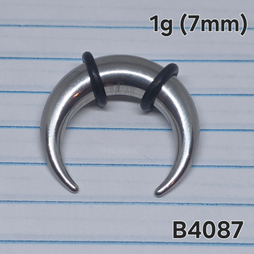 1g Silver Stainless Bull Pincher Taper Gauges B4087