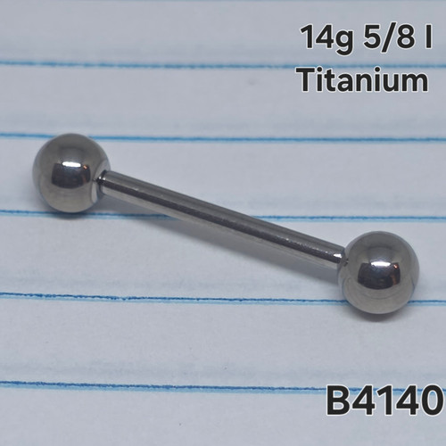 14g Titanium 5/8 Barbell Tongue Nipple Ring B4140
