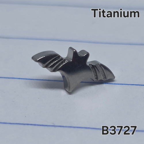Threadless Titanium Silver Bat Top B3727