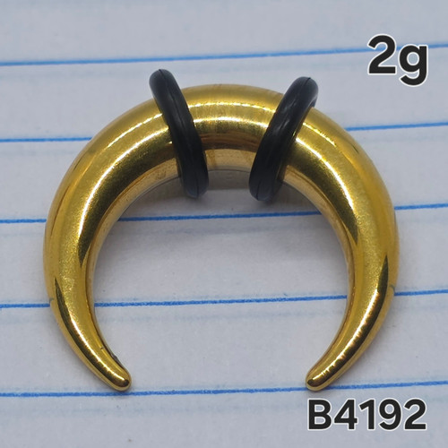 2g Gold Stainless Bull Pincher Taper Gauges B4192