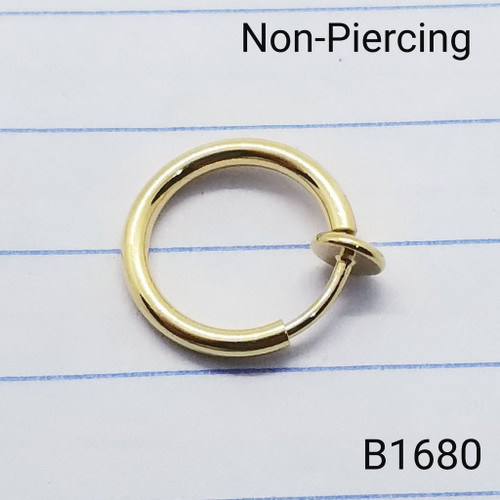 Non-Piercing Gold Spring Ring Hoop