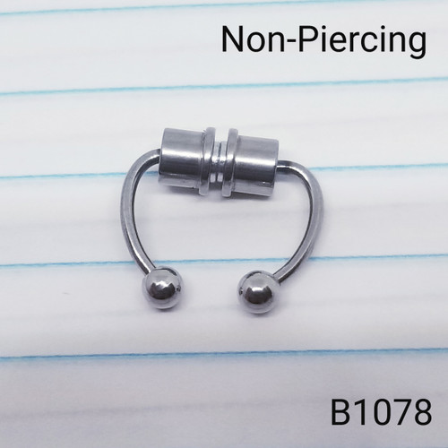 Non-Piercing Silver Septum Ring Horseshoe