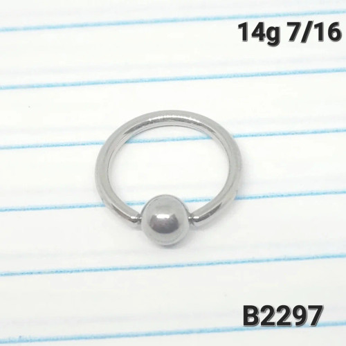 14g Silver Captive Bead Ring BCR CBR 7/16