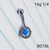 16g Silver Blue Opal CZ Halo Eyebrow Ring