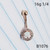 16g Rose Gold White Opal CZ Halo Eyebrow Ring