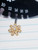 14g Gold CZ Flower 9/16 Nipple Rings Barbells B1071