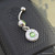 40 Peridot Silver Bullet Dangle Belly Button Ring