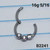 16g Silver 3 CZ Bezel Hinged Hoop Seamless Ring