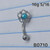 16g Silver Turquoise Flower 5/16 Eyebrow Ring B0710