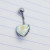14g Silver AB Heart 3/8 Belly Ring B2972