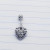 14g Silver Blue AB Heart Belly Ring