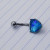 14g Silver Blue AB Heart Belly Ring