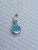 14g Silver CZ Turquoise Dangle Belly Ring B0211