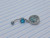 14g Silver CZ Turquoise Dangle Belly Ring B0211