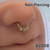 Non-Piercing Gold Stainless 3 CZ Septum Ring B2208