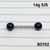 14g Surgical Acrylic Black 5/8 Tongue Nipple Ring Barbell