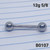 12g Surgical Steel Tongue Nipple Ring Barbell 5/8