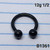 12g Black 1/2 Horseshoe Ring Gauges