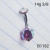 14g Silver Pink AB CZ Belly Ring Navel