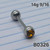 14g Stainless Topaz Gem 9/16 Barbell Tongue Ring B0326